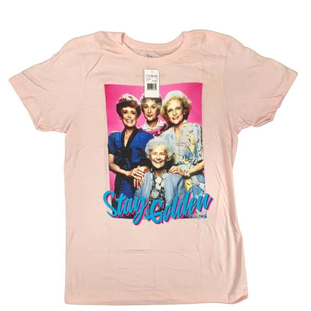 The Golden Girls Stay Golden Pink Graphic T‎ Shirt ABC Studios Medium NEW